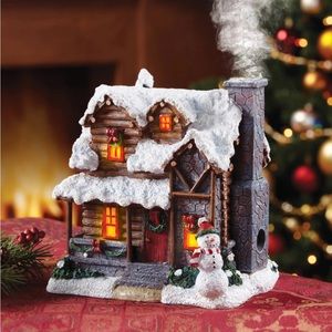 Collections Etc Country Cabin Incense Burner Christmas Village